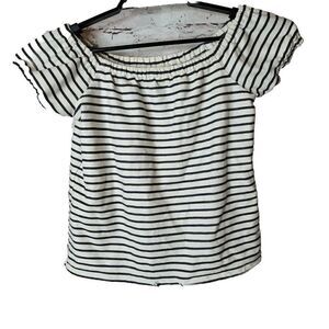 Madewell Melody Off The Shoulder Women's Striped Shirt Size Small t72